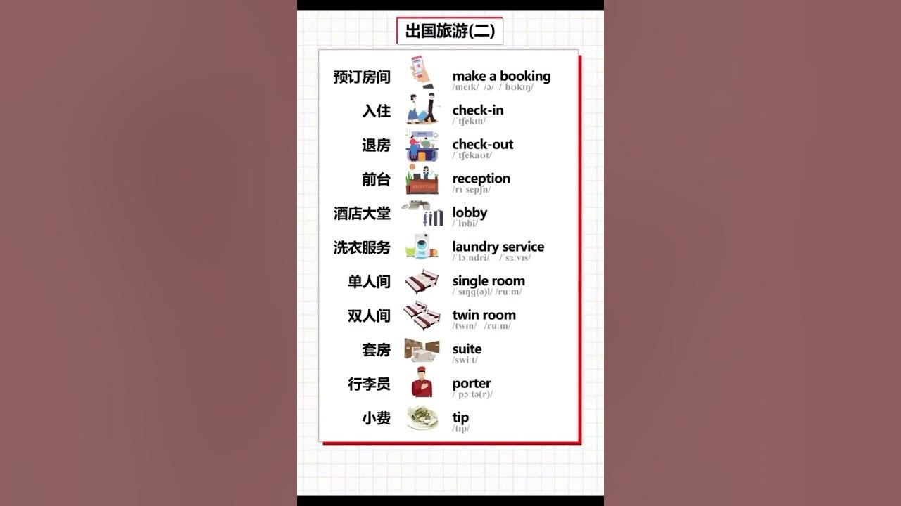 食衣住行英文超重要,出国旅游就靠这些单词!
