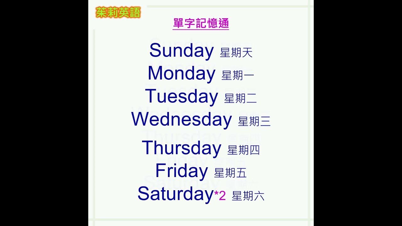 星期四的英文是哪個?這樣記讓你忘不了!