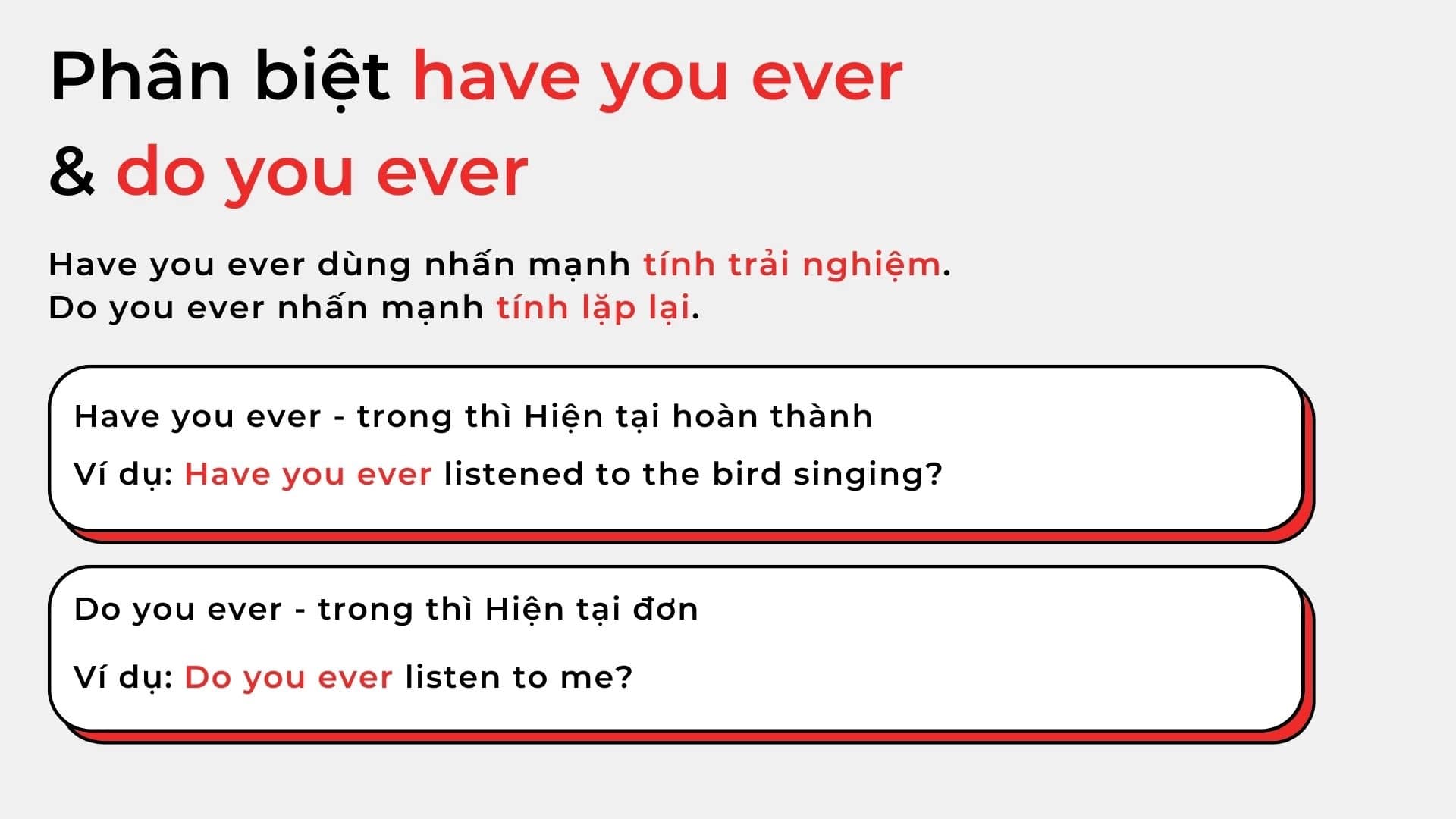 「Have you ever」、「 Do you ever」的差異和回答方法