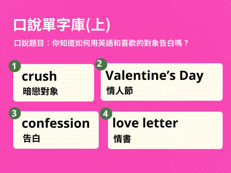 告白的英文說法介紹