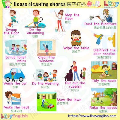 「打掃」的英文說法不只有clean？介紹「打掃」其它的英文說法！