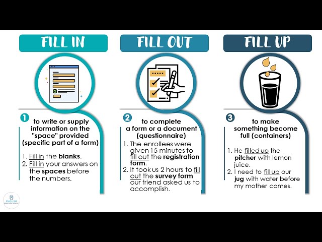 有什麼不同?「fill in」和「fill out」的差別是?