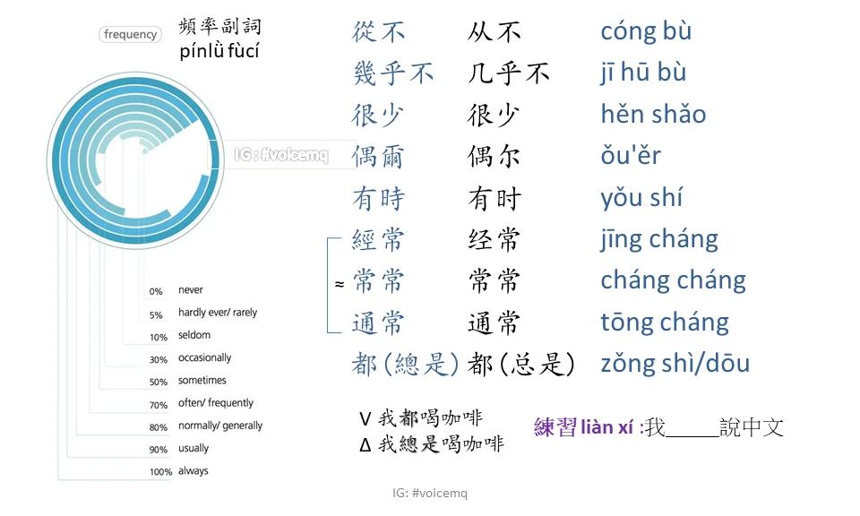 常常？偶爾？表達從100%到0%「頻率」的英語表現
