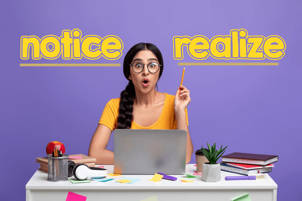 附上例句來解說notice・realize・recognize的差別以及各自的用法