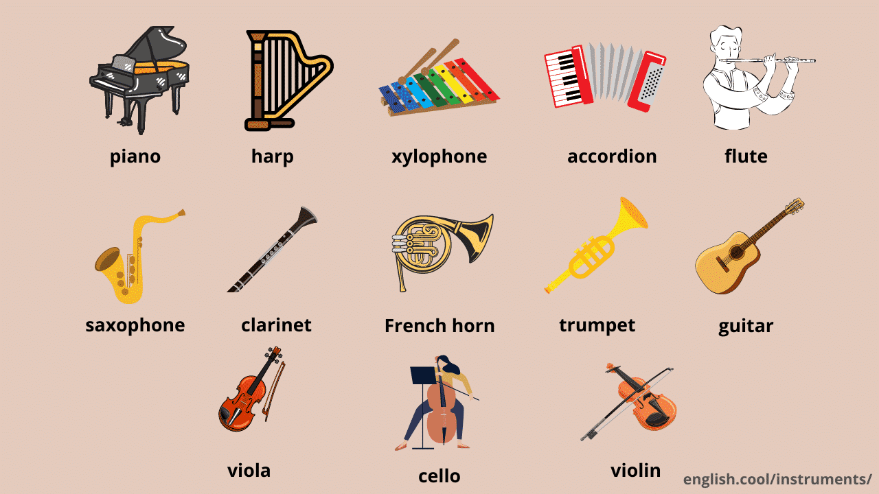 「樂器」的英文是什麼？教你各種樂器和彈奏相關的英文說法！
