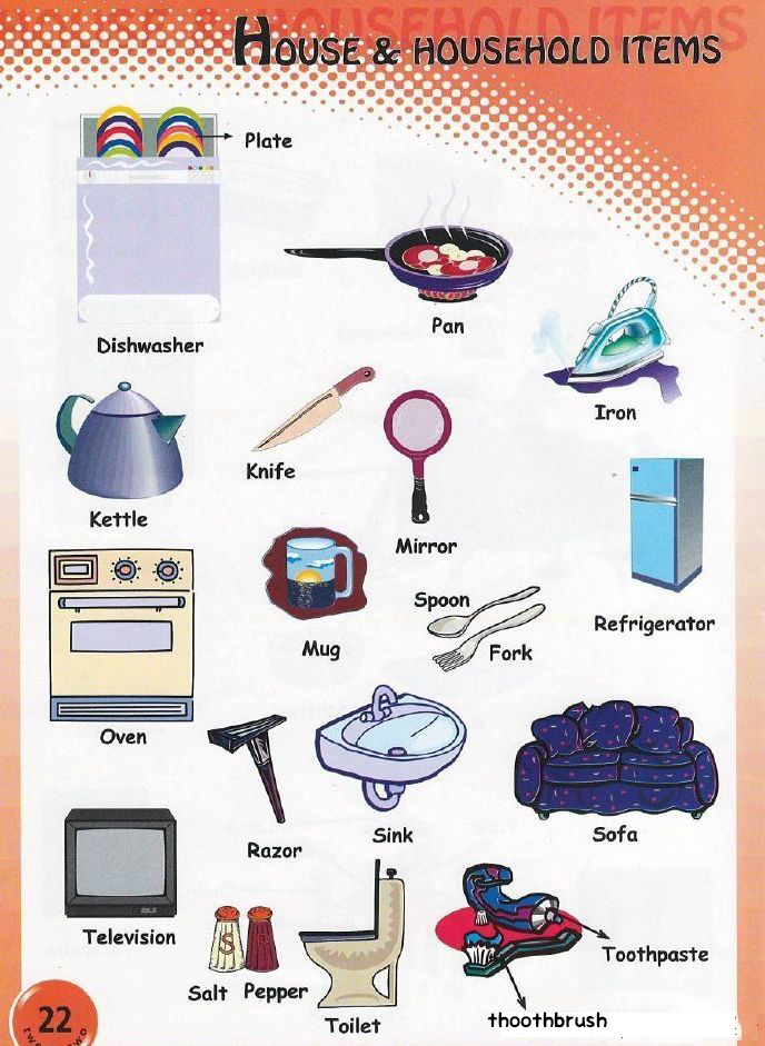 日常英語表達:家居日常用品的英語單字介紹