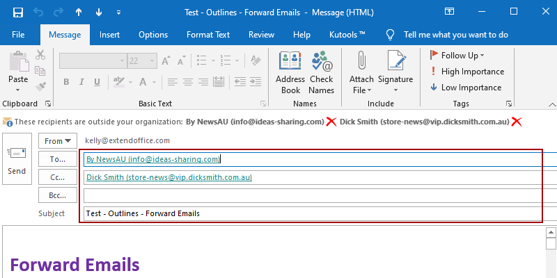 Forward an email 轉發郵件