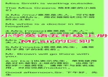 區分英語尊稱 Mr, Mrs, Miss, Ms